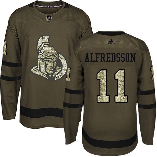 Adidas Senators #11 Daniel Alfredsson Green Salute to Service Stitched NHL Jersey
